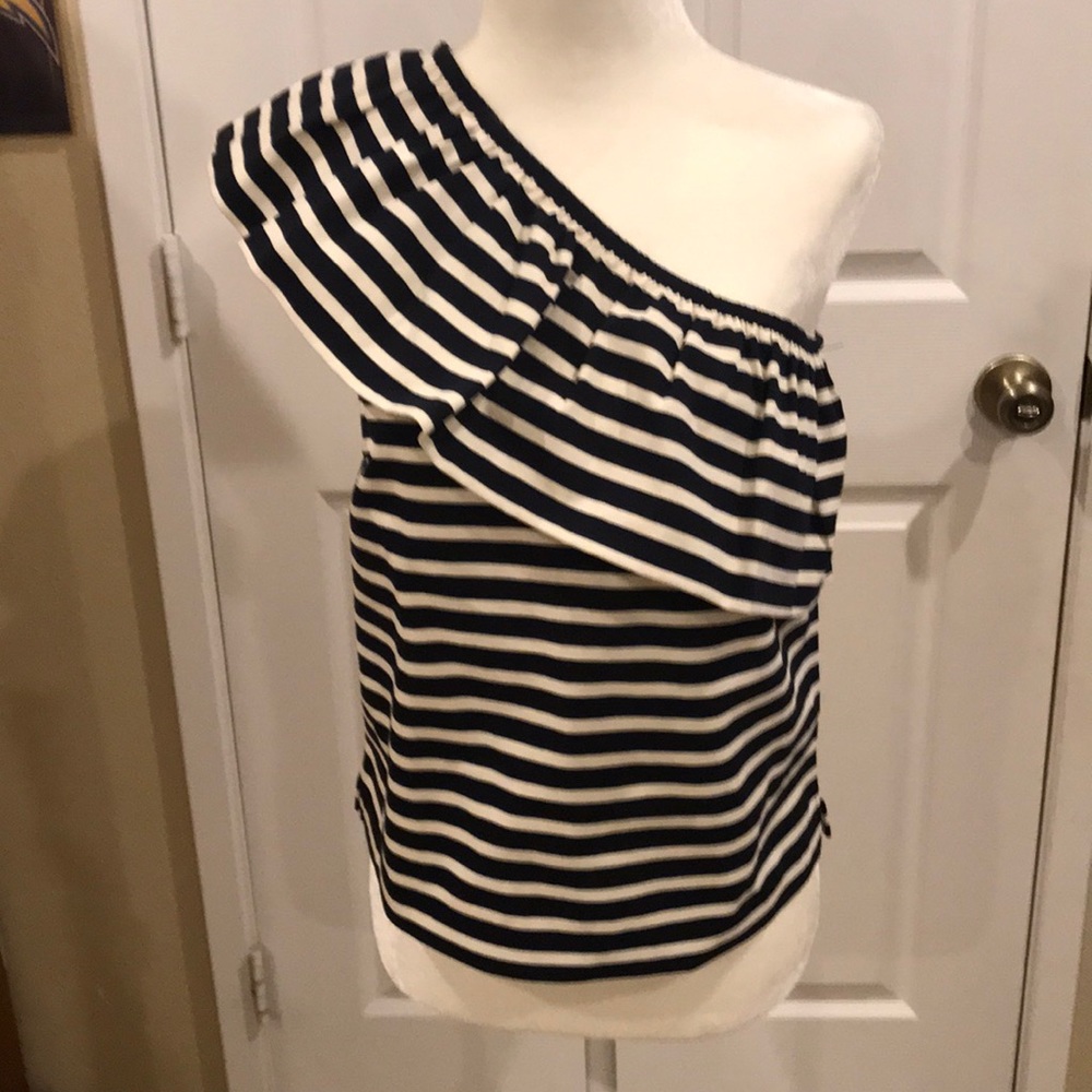 Off shoulder striped Jcrew top